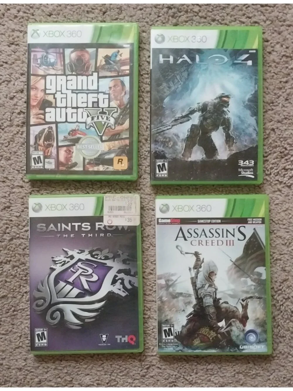 Xbox 360 Games Lot GTA 5 Saints Row 3 Halo  Assassins Creed 3